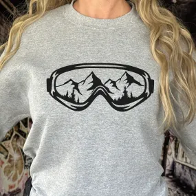 Adult Unisex Ski or Snowboard School Sweatshirt in Grey