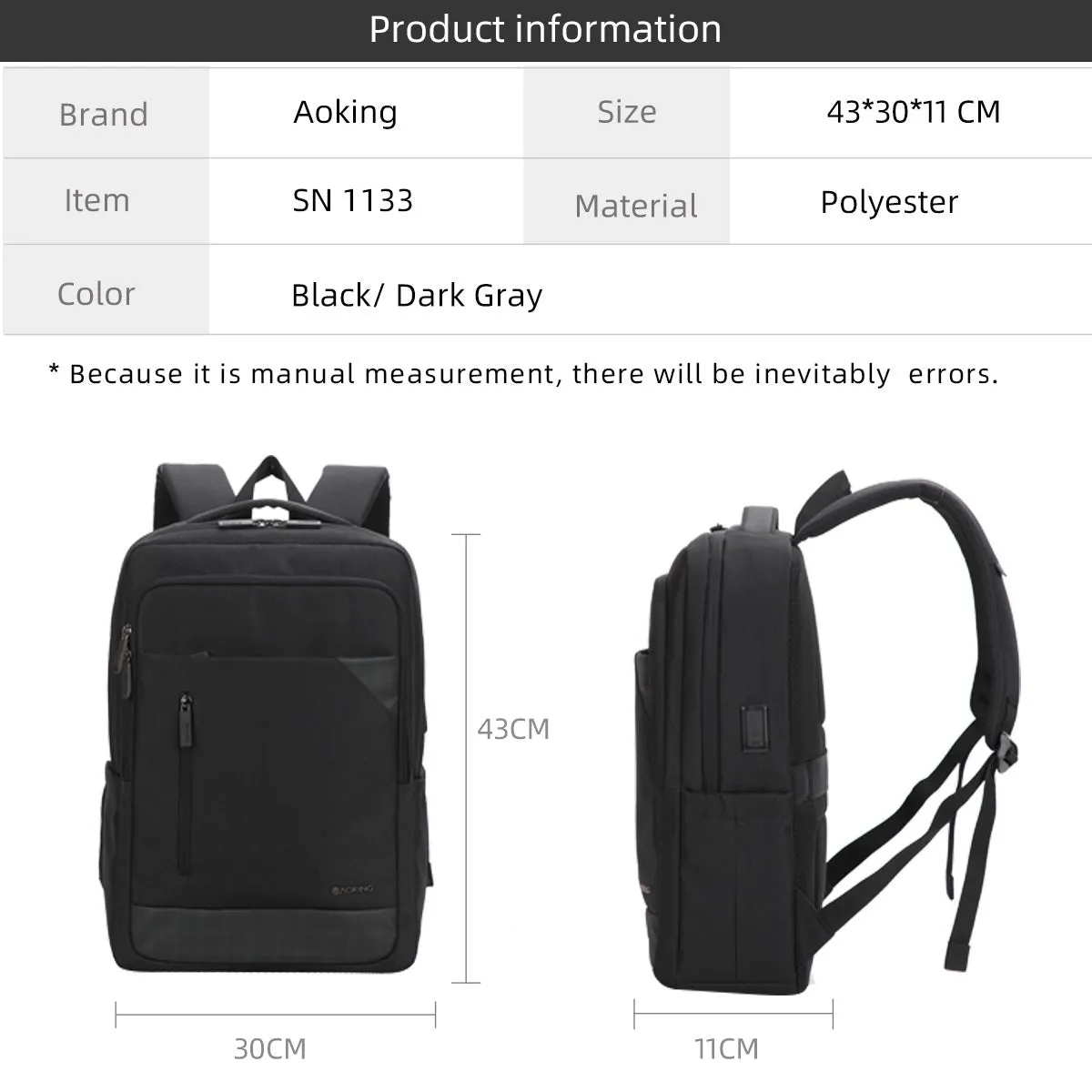 Aoking Travel Smart Laptop Backpack - SN1133