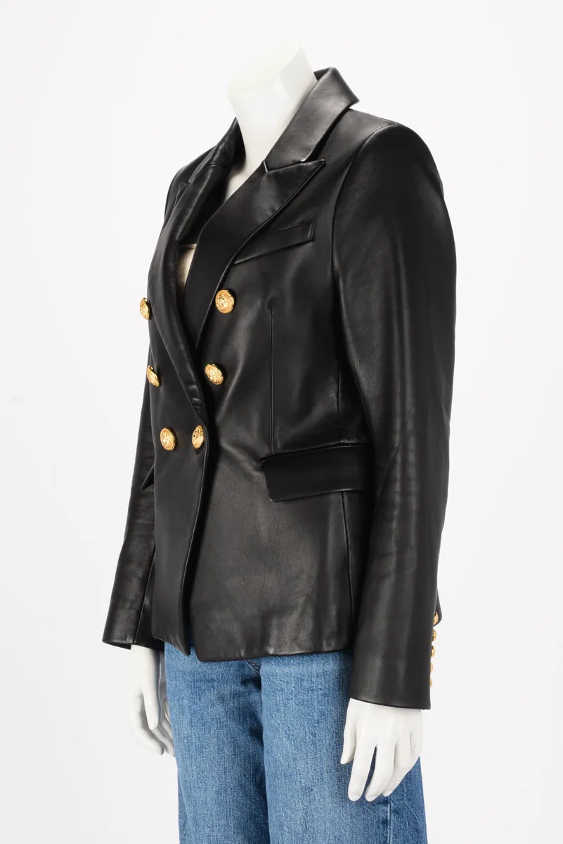 Balmain Black Lambskin Classic DB Blazer FR 46