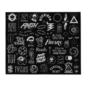 Design Compilation Throw Blanket | Black & White