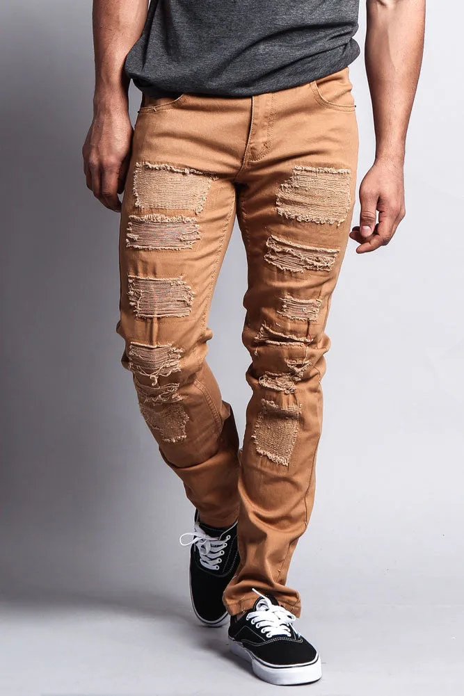 Distressed Colored Skinny Jeans