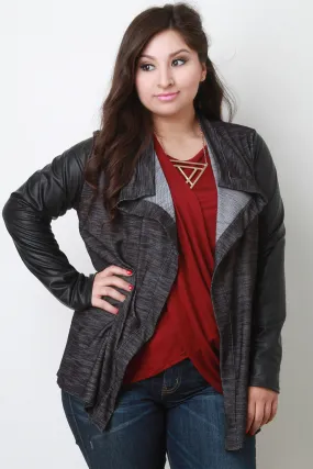 Draped Contrast Sleeves Blazer