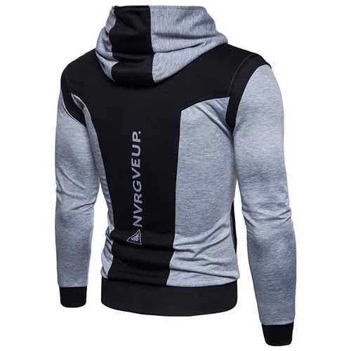 Fashion Zipper Design Stitching Hoodies Sweatshirts