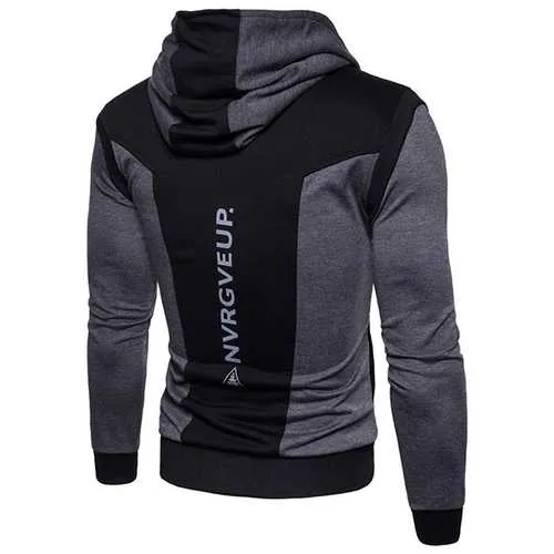 Fashion Zipper Design Stitching Hoodies Sweatshirts