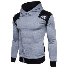 Fashion Zipper Design Stitching Hoodies Sweatshirts