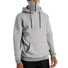 HOODED MASK FLEECE ZIPPER POCKET HOODIE