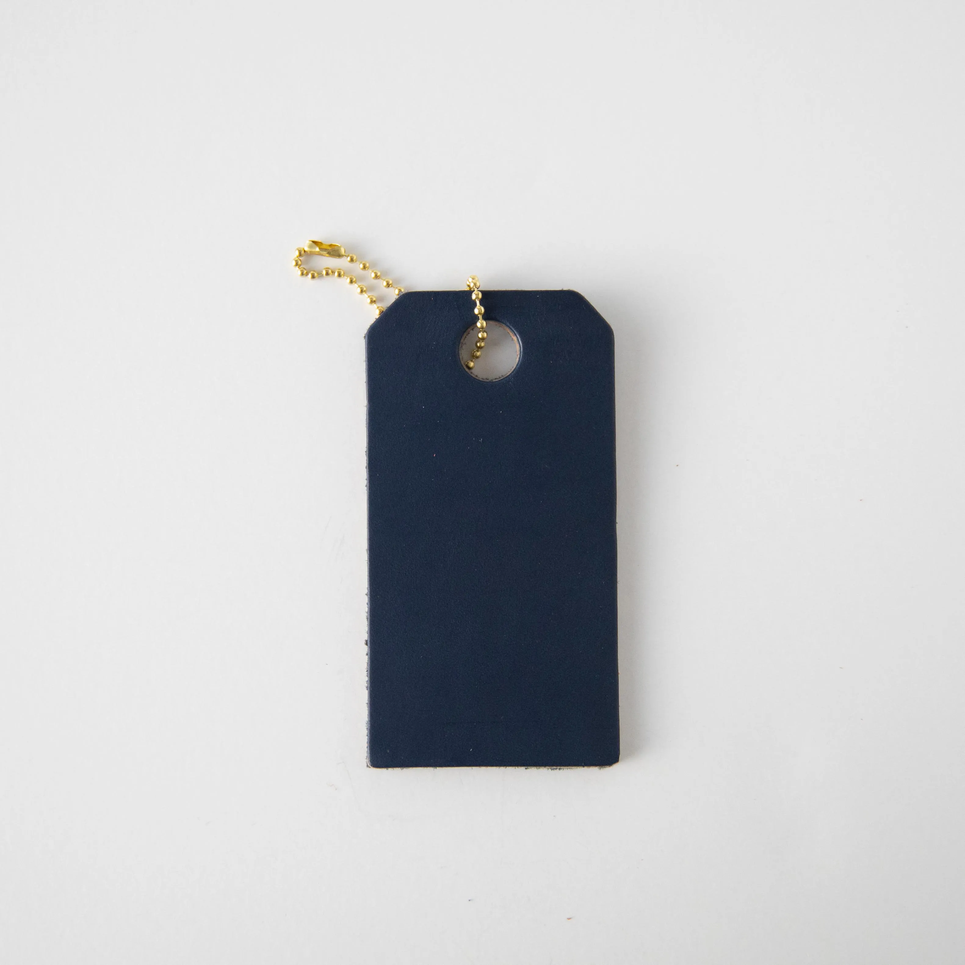 Navy Leather Tag