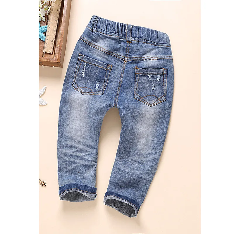 Toddler Elastic Distressed Ripped Denim Pants