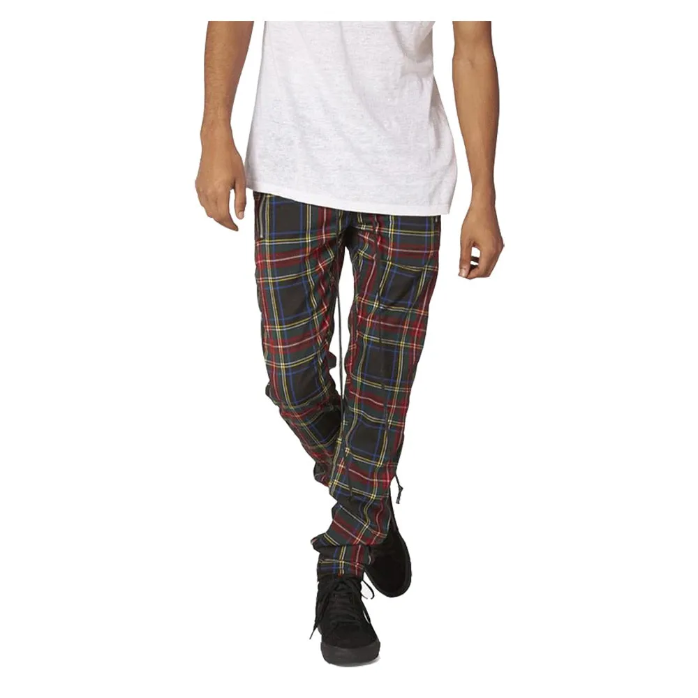 Vintage Scottish Plaid Drawstring Men Casual Pants