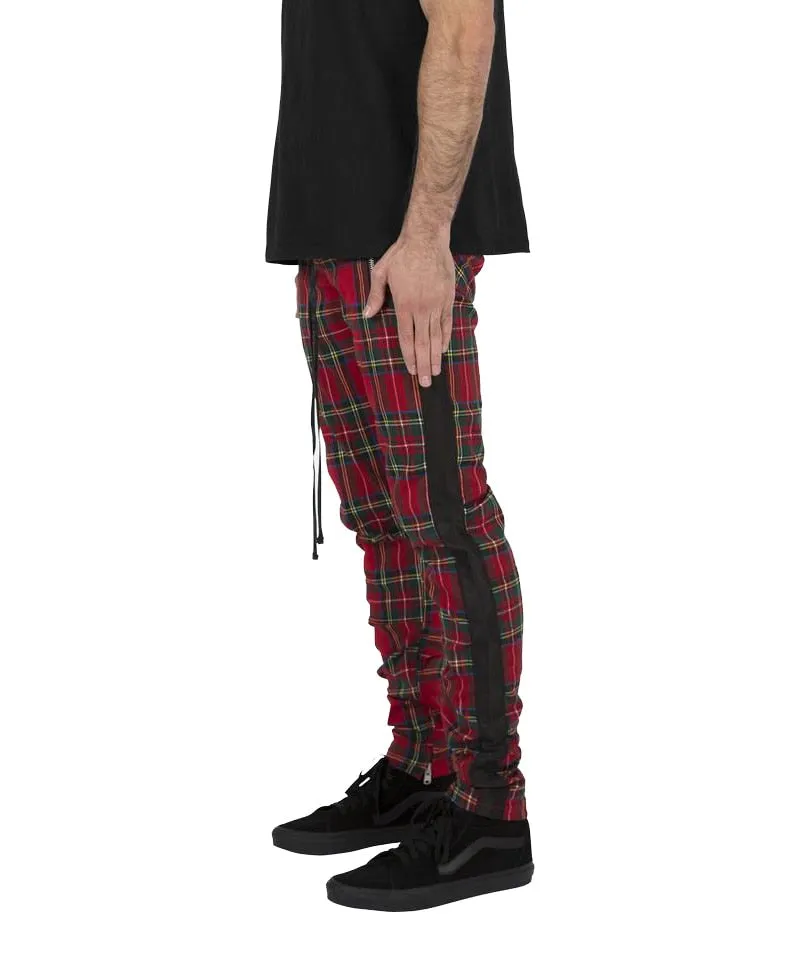 Vintage Scottish Plaid Drawstring Men Casual Pants